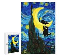 Rompecabezas 1000 PCS para Adolescentes Cats on The Crescent Moon Rompecabezas DIY Juguetes Una Obra De Arte como Regalo para Toda La Familia 1000 PCS
