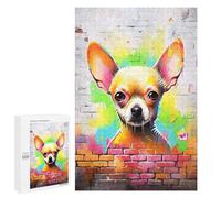 Rompecabezas 1000 PCS para Adolescentes Chihuahua Graffiti Rompecabezas para Adultos Juguete Decoración De Pared Difícil Difícil Desafiante De Completar 1000 PCS