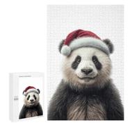 Rompecabezas 1000 PCS para Adolescentes Christmas Panda with Santa Hat Portrait Rompecabezas para Adultos Juego Práctico Pero Divertido Y Humorístico para Cumpleaños, Navidad 1000 PCS