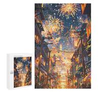Rompecabezas 1000 PCS para Adolescentes City Streets Under Fireworks Display Rompecabezas para Adultos Juguete Decoración De Pared Mejora La Memoria Ayuda A Ejercitar El Cerebro 1000 PCS