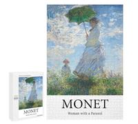 Rompecabezas 1000 PCS para Adolescentes Claude Monet Woman Parasol Rompecabezas para Adultos Juego Familiar Decoración del Hogar para Cumpleaños, Navidad 1000 PCS