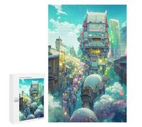 Rompecabezas 1000 PCS para Adolescentes Cloud Cityscape Futuristic Urban Fantasy Rompecabezas para Adultos Juguete Decoración De Pared Mejora La Memoria Ayuda A Ejercitar El Cerebro 1000 PCS