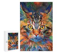 Rompecabezas 1000 PCS para Adolescentes Colorful Abstract Cat Painting Rompecabezas para Adultos Juegos Relajantes Decoración Interacción Entre Padres E Hijos 1000 PCS