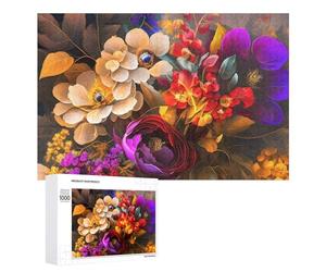 Rompecabezas 1000 PCS para Adolescentes Colorful Abstract Floral Painting Rompecabezas para Adultos Juego De Ingenio Análisis Y Lógica 1000 PCS