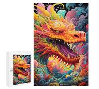 Rompecabezas 1000 PCS para Adolescentes Colorful Dragon Illustration -4 Rompecabezas para Adolescentes Juegos Divertidos Ensamblaje De Patrones Ayuda Al Cerebro A Ejercitarse 1000 PCS