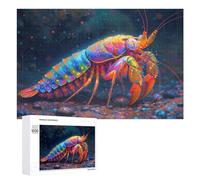 Rompecabezas 1000 PCS para Adolescentes Colorful Mantis Shrimp Artwork Rompecabezas para Adultos Juegos Relajantes Decoración Interacción Entre Padres E Hijos 1000 PCS