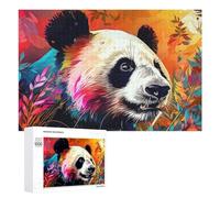 Rompecabezas 1000 PCS para Adolescentes Colorful Panda in Nature Rompecabezas para Adultos Juego De Ingenio Análisis Y Lógica 1000 PCS