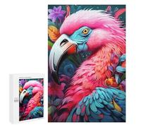 Rompecabezas 1000 PCS para Adolescentes Colorful Parrot in Flowers Rompecabezas para Adultos Juegos Divertidos Una Obra De Arte Ayuda A Ejercitar El Cerebro 1000 PCS