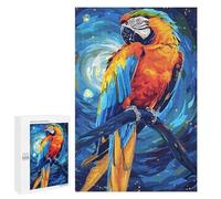 Rompecabezas 1000 PCS para Adolescentes Colorful Parrot on Branch Digital Art Rompecabezas Juego De Ingenio Aliviador De Estrés Desafiante para Completar 1000 PCS