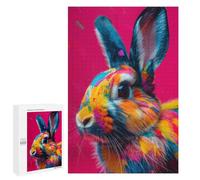 Rompecabezas 1000 PCS para Adolescentes Colorful Rabbit Portrait Rompecabezas para Adultos Juego Práctico Pero Divertido Y Humorístico Regalo De Cumpleaños, Regalos, 1000 PCS