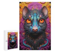 Rompecabezas 1000 PCS para Adolescentes Colorful Rat Portrait Rompecabezas Juegos Relajantes Mejora La Memoria Oferta como Regalos para Toda La Familia 1000 PCS