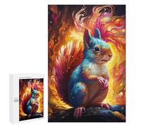 Rompecabezas 1000 PCS para Adolescentes Colorful Squirrel in Flames Rompecabezas para Adultos Juegos Divertidos Una Obra De Arte Ayuda A Ejercitar El Cerebro 1000 PCS