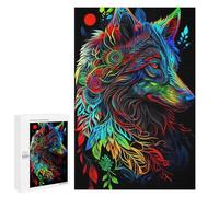 Rompecabezas 1000 PCS para Adolescentes Colorful Wolf Artwork -3 Rompecabezas para Adultos Juego De Ingenio Análisis Y Lógica 1000 PCS