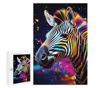 Rompecabezas 1000 PCS para Adolescentes Colorful Zebra Artwork-1 Rompecabezas para Adultos Juguete Decoración De Pared Mejora La Memoria Ayuda A Ejercitar El Cerebro 1000 PCS