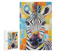 Rompecabezas 1000 PCS para Adolescentes Colorful Zebra Painting Rompecabezas para Adultos Juego Familiar Una Obra De Arte como Regalo para Toda La Familia 1000 PCS