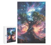Rompecabezas 1000 PCS para Adolescentes Cosmic Glowing Ethereal Misty Earth Tree Rompecabezas DIY Juguetes Una Obra De Arte como Regalo para Toda La Familia 1000 PCS