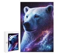 Rompecabezas 1000 PCS para Adolescentes Cosmic Polar Bear Art Print-2 Rompecabezas para Adultos para La Diversión Familiar Ayuda A Ejercitar El Cerebro Hermoso Juego De Diseño 1000 PCS