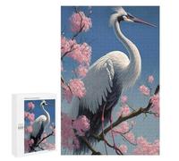 Rompecabezas 1000 PCS para Adolescentes Crane Sakura Flowers Japan Rompecabezas para Adultos Juego Familiar Una Obra De Arte como Regalo para Toda La Familia 1000 PCS