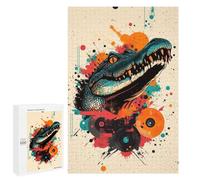 Rompecabezas 1000 PCS para Adolescentes Crocodile Wall Art Bold Decor for Wildlife Enthusiasts Alligator Vinyl Art Rompecabezas para Adultos Juego Familiar Una Obra De Arte como Regalo para Toda La