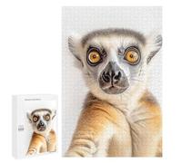 Rompecabezas 1000 PCS para Adolescentes Curious Ring-Tailed Lemur Selfie Rompecabezas para Adultos Juego Familiar Una Obra De Arte como Regalo para Toda La Familia 1000 PCS