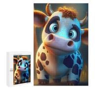 Rompecabezas 1000 PCS para Adolescentes Curly-Horned Cow Character Design Rompecabezas Juegos Familiares Ensamblaje De Patrones Cumpleaños Y Navidad 1000 PCS