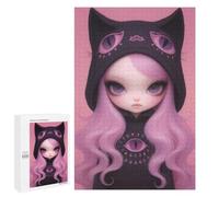 Rompecabezas 1000 PCS para Adolescentes Cute Cat Hoodie Girl Rompecabezas para Adultos Juego Práctico Decoración del Hogar Cumpleaños Y Navidad 1000 PCS