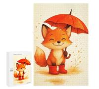 Rompecabezas 1000 PCS para Adolescentes Cute Fox with Umbrella and Boots Rompecabezas para Adultos Juegos Divertidos Difíciles Desafiantes De Completar 1000 PCS