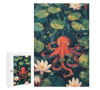 Rompecabezas 1000 PCS para Adolescentes Cute Octopus in Lily Pond Rompecabezas DIY Juguetes Una Obra De Arte como Regalo para Toda La Familia 1000 PCS