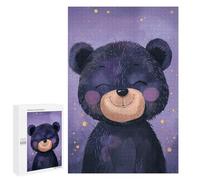 Rompecabezas 1000 PCS para Adolescentes Cute Watercolor Black Bear Rompecabezas para Adultos Juego Práctico Arte De Pared Desafiante De Completar 1000 PCS