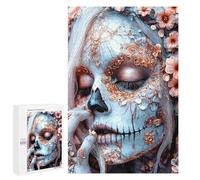 Rompecabezas 1000 PCS para Adolescentes Day of The Dead Floral Skull Rompecabezas para Adultos Juego Práctico Arte De Pared Desafiante De Completar 1000 PCS