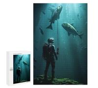 Rompecabezas 1000 PCS para Adolescentes Diving Deep Sea with Fish Rompecabezas para Adultos Juego Práctico Pero Divertido Y Humorístico para Cumpleaños, Navidad 1000 PCS