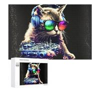 Rompecabezas 1000 PCS para Adolescentes DJ Cat The Ultimate Party Mixer Rompecabezas para Adultos Juego Familiar Carrera De Velocidad De Manos Regalos para Reducir El Estrés 1000 PCS