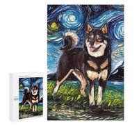 Rompecabezas 1000 PCS para Adolescentes Dog Starry Night Shiba Inu Rompecabezas para Adultos Juego Práctico Decoración del Hogar Cumpleaños Y Navidad 1000 PCS