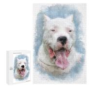 Rompecabezas 1000 PCS para Adolescentes Dogo Argentino Watercolor Rompecabezas para Adultos Juguetes Antiestrés Difícil 1000 PCS