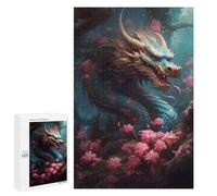 Rompecabezas 1000 PCS para Adolescentes Dragon Amidst Blossoms -1 Rompecabezas Juego De Ingenio Aliviador De Estrés Desafiante para Completar 1000 PCS
