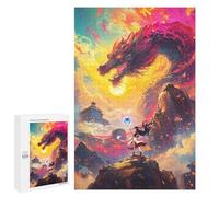 Rompecabezas 1000 PCS para Adolescentes Dragon and Mage Lady Rompecabezas para Adultos Juego Familiar Una Obra De Arte como Regalo para Toda La Familia 1000 PCS