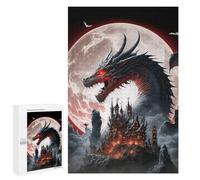 Rompecabezas 1000 PCS para Adolescentes Dragon Castle Under Full Moon Rompecabezas para Adultos Juego De Ingenio Análisis Y Lógica 1000 PCS