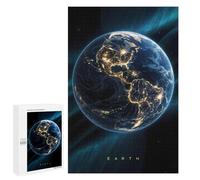 Rompecabezas 1000 PCS para Adolescentes Earth Night in Space Rompecabezas para Adultos Juego Familiar Decoración del Hogar para Cumpleaños, Navidad 1000 PCS