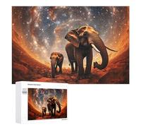 Rompecabezas 1000 PCS para Adolescentes Elephants in Space A Cosmic Journey Rompecabezas para Adultos Juguete Decoración De Pared Mejora La Memoria Ayuda A Ejercitar El Cerebro 1000 PCS