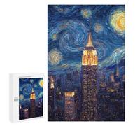 Rompecabezas 1000 PCS para Adolescentes Empire State Building Night Sky Rompecabezas para Adultos Mejora La Memoria Interacción Entre Padres E Hijos Juguete Juego Intelectual 1000 PCS