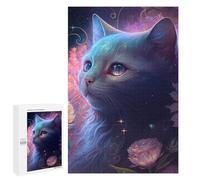 Rompecabezas 1000 PCS para Adolescentes Enchanted Fantasy Cat Portrait Rompecabezas Juego De Ingenio Aliviador De Estrés Desafiante para Completar 1000 PCS