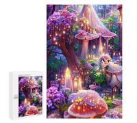 Rompecabezas 1000 PCS para Adolescentes Enchanted Mushroom Forest Rompecabezas para Adultos Juguete Decoración De Pared Mejora La Memoria Ayuda A Ejercitar El Cerebro 1000 PCS