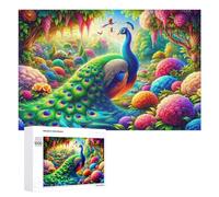 Rompecabezas 1000 PCS para Adolescentes Enchanted Peacock Paradise Rompecabezas para Adultos Juegos Divertidos Una Obra De Arte Ayuda A Ejercitar El Cerebro 1000 PCS