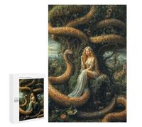 Rompecabezas 1000 PCS para Adolescentes Eve and Serpent in Eden Garden Allegory Rompecabezas para Adultos Juguetes DIY para La Diversión Familiar Ayuda A Ejercitar El Cerebro 1000 PCS