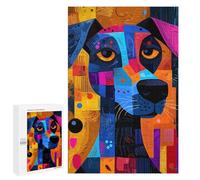 Rompecabezas 1000 PCS Para Adolescentes Expressionist Geometry Dog - Vibrant Abstract Canine Art Rompecabezas Para Adultos Juguetes DIY Para La Diversión Familiar Ayuda A Ejercitar El Cerebro 1000 PCS
