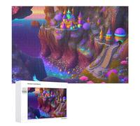 Rompecabezas 1000 PCS para Adolescentes Fantasy Castle on A Rainbow Cliff Rompecabezas Juegos Relajantes Mejora La Memoria Oferta como Regalos para Toda La Familia 1000 PCS