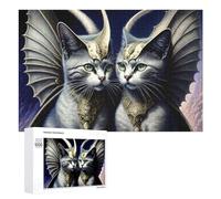 Rompecabezas 1000 PCS para Adolescentes Fantasy Cat Warriors Guardian Spirits Rompecabezas para Adultos Juego De Ingenio Análisis Y Lógica 1000 PCS