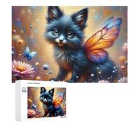 Rompecabezas 1000 PCS para Adolescentes Fantasy Fox Butterfly Wings Rompecabezas para Adultos Juego De Ingenio Análisis Y Lógica 1000 PCS
