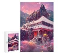 Rompecabezas 1000 PCS para Adolescentes Fantasy Mountain Temple Rompecabezas para Adultos Juego Familiar Carrera De Velocidad De Manos Regalos para Reducir El Estrés 1000 PCS
