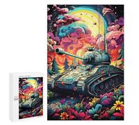 Rompecabezas 1000 PCS para Adolescentes Fantasy Tank in Bloom Rompecabezas para Adolescentes Juegos Divertidos Ensamblaje De Patrones Ayuda Al Cerebro A Ejercitarse 1000 PCS